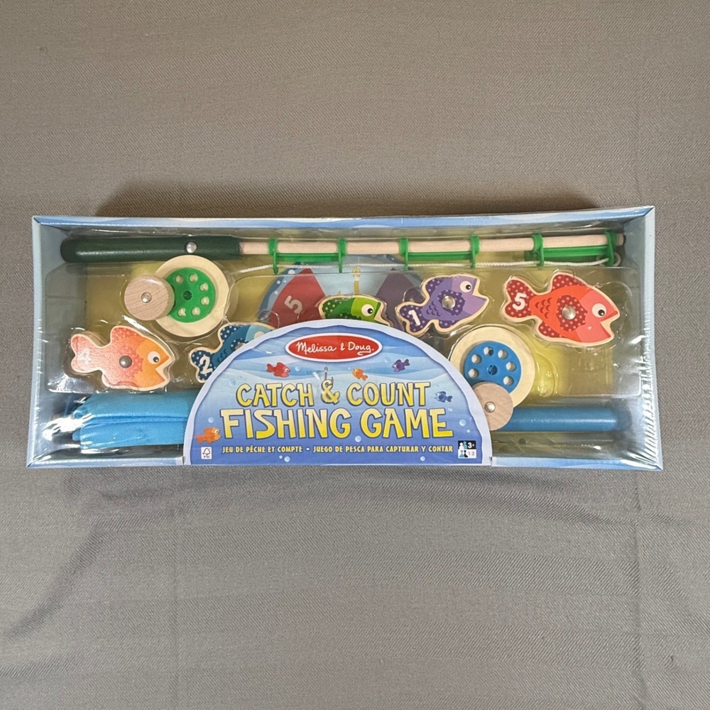 Melissa & Doug Catch & Count Wooden Fishing Game Magnetic Toddler Toy 5149 NEW